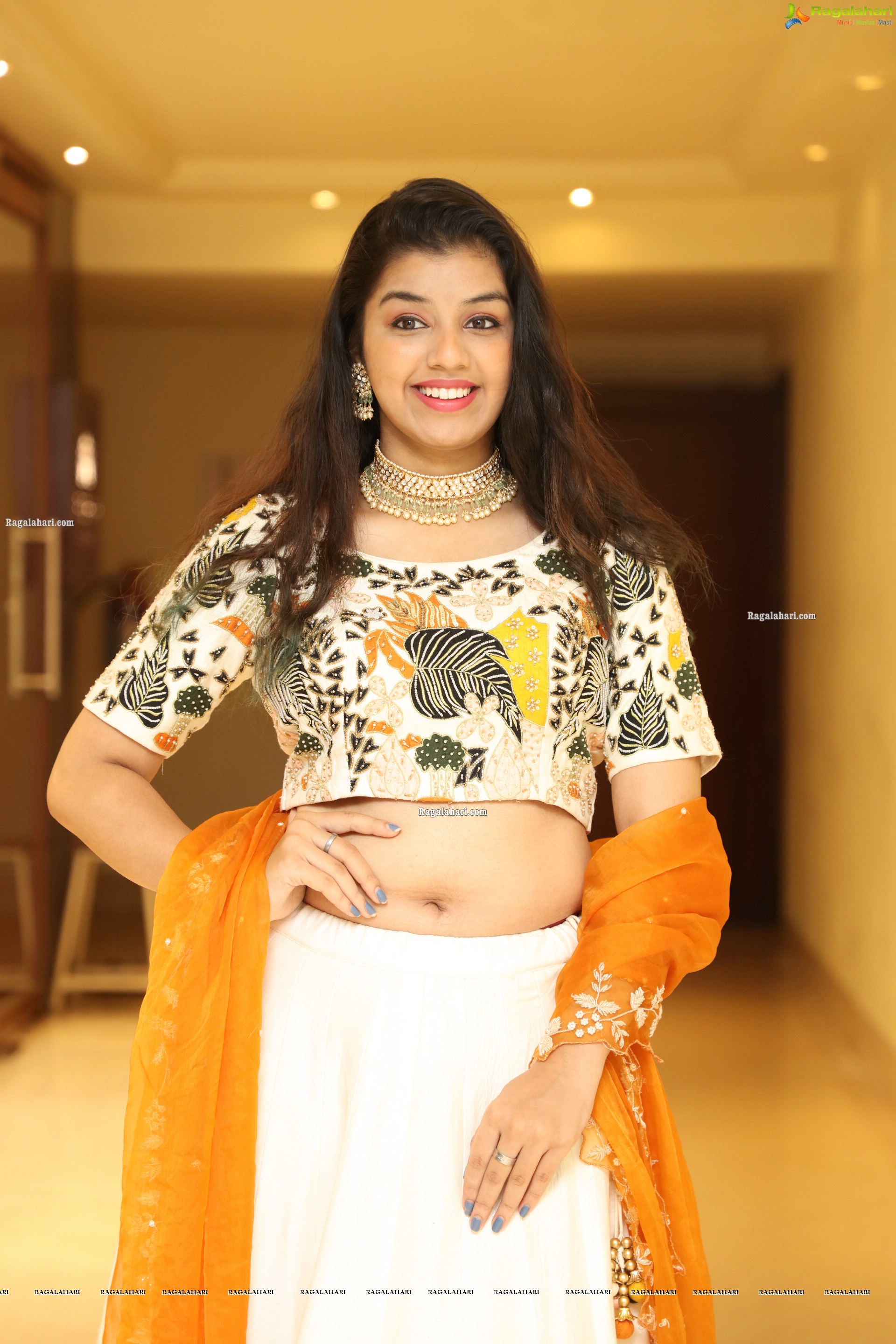 Shruthi Sharma in Off White Designer Lehenga, HD Photo Gallery