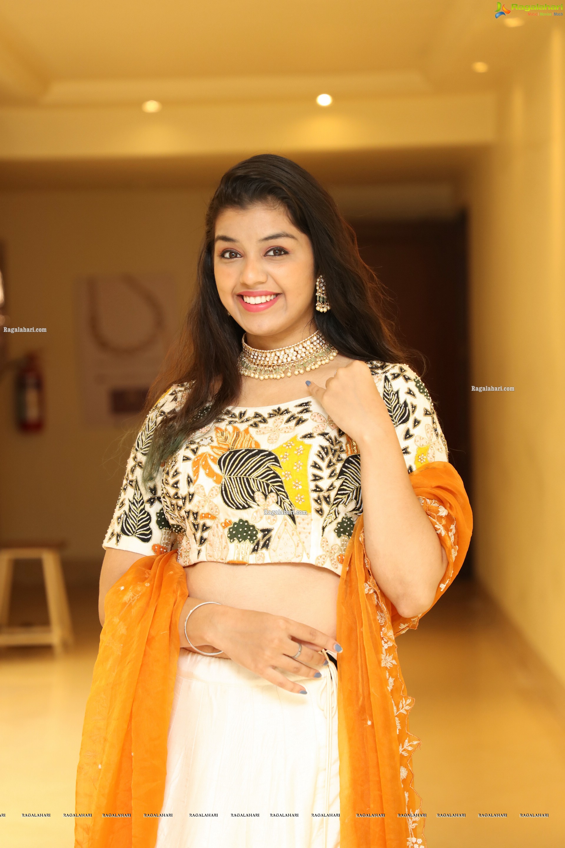 Shruthi Sharma in Off White Designer Lehenga, HD Photo Gallery