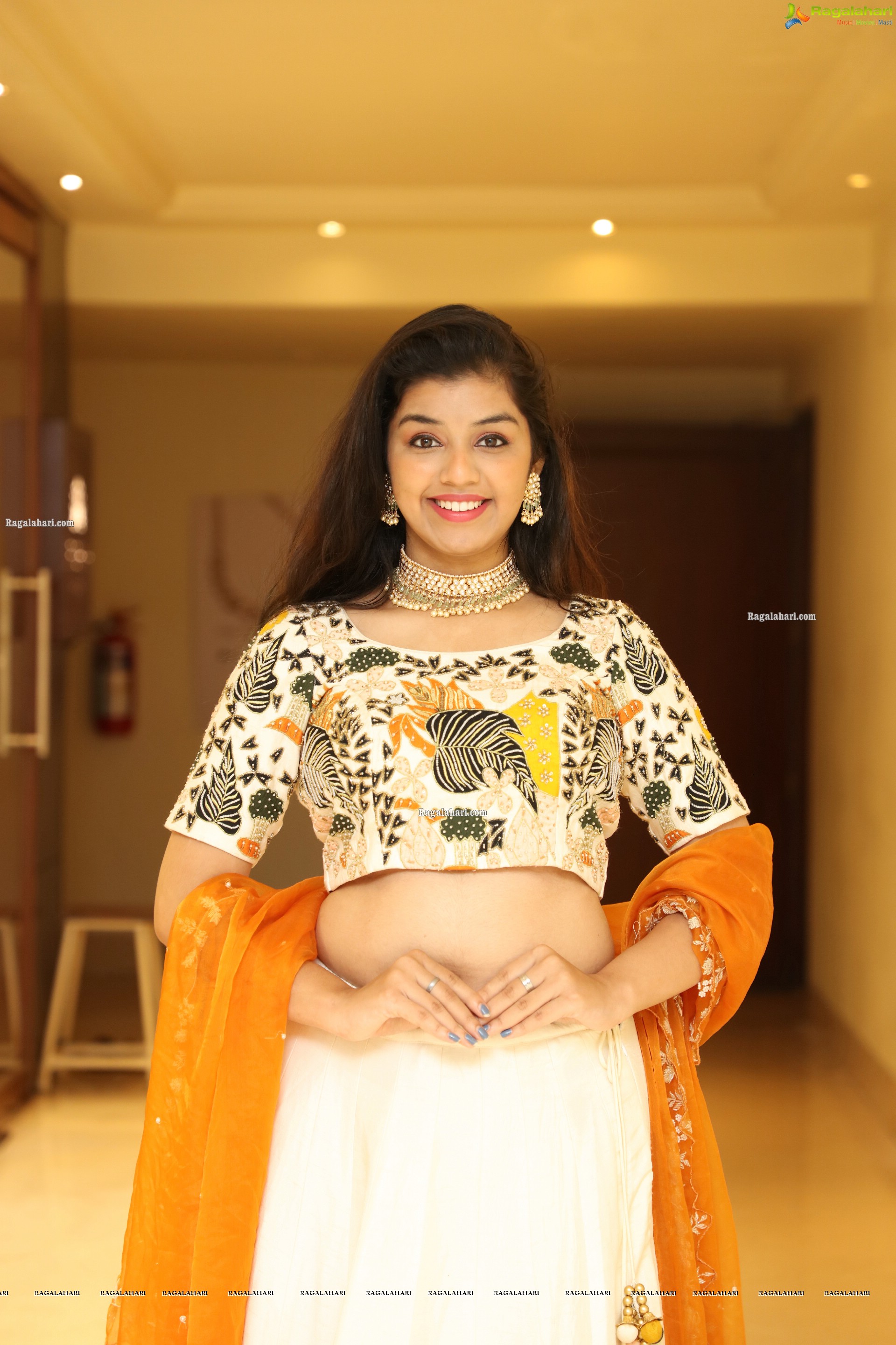 Shruthi Sharma in Off White Designer Lehenga, HD Photo Gallery