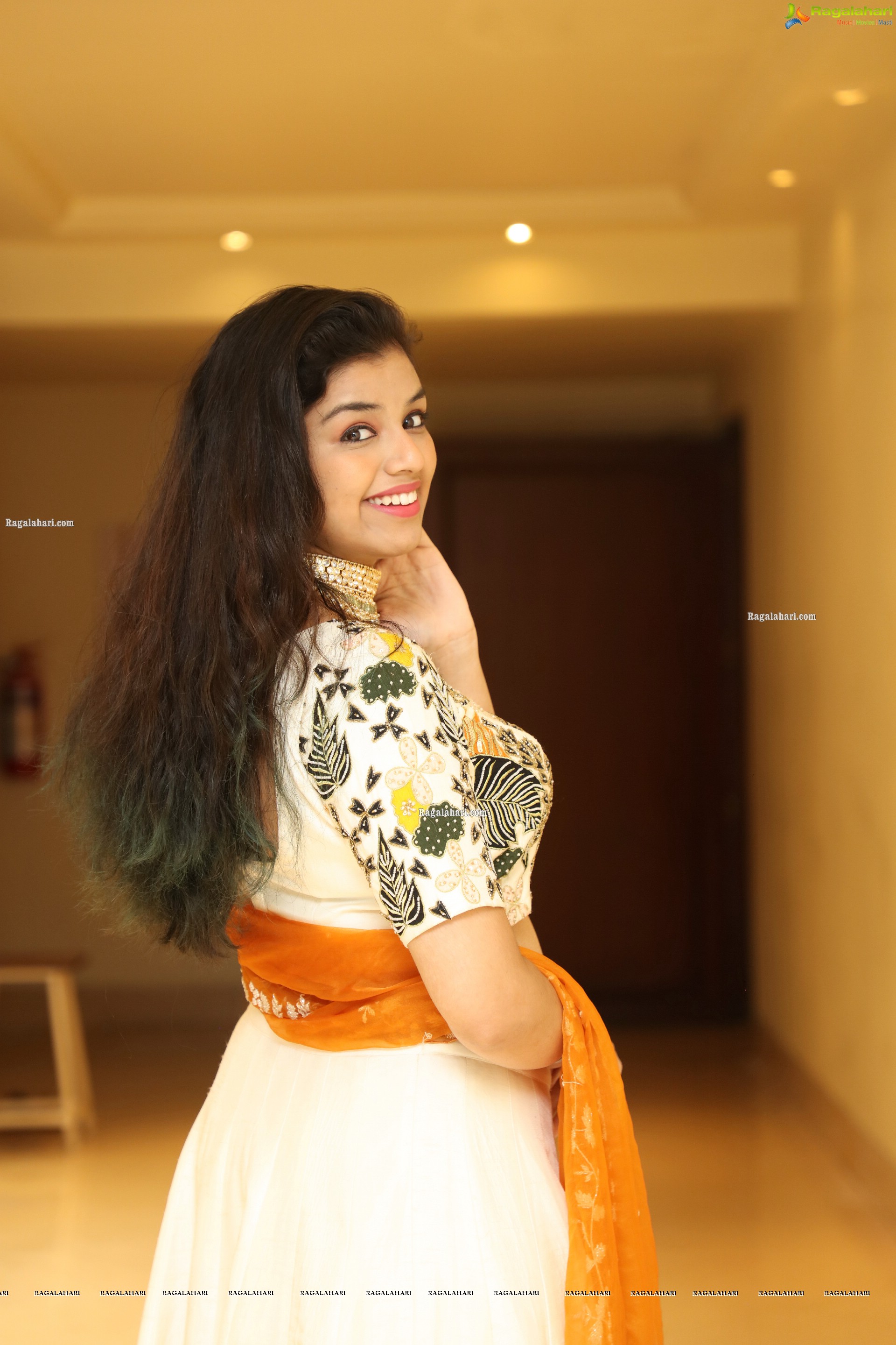 Shruthi Sharma in Off White Designer Lehenga, HD Photo Gallery