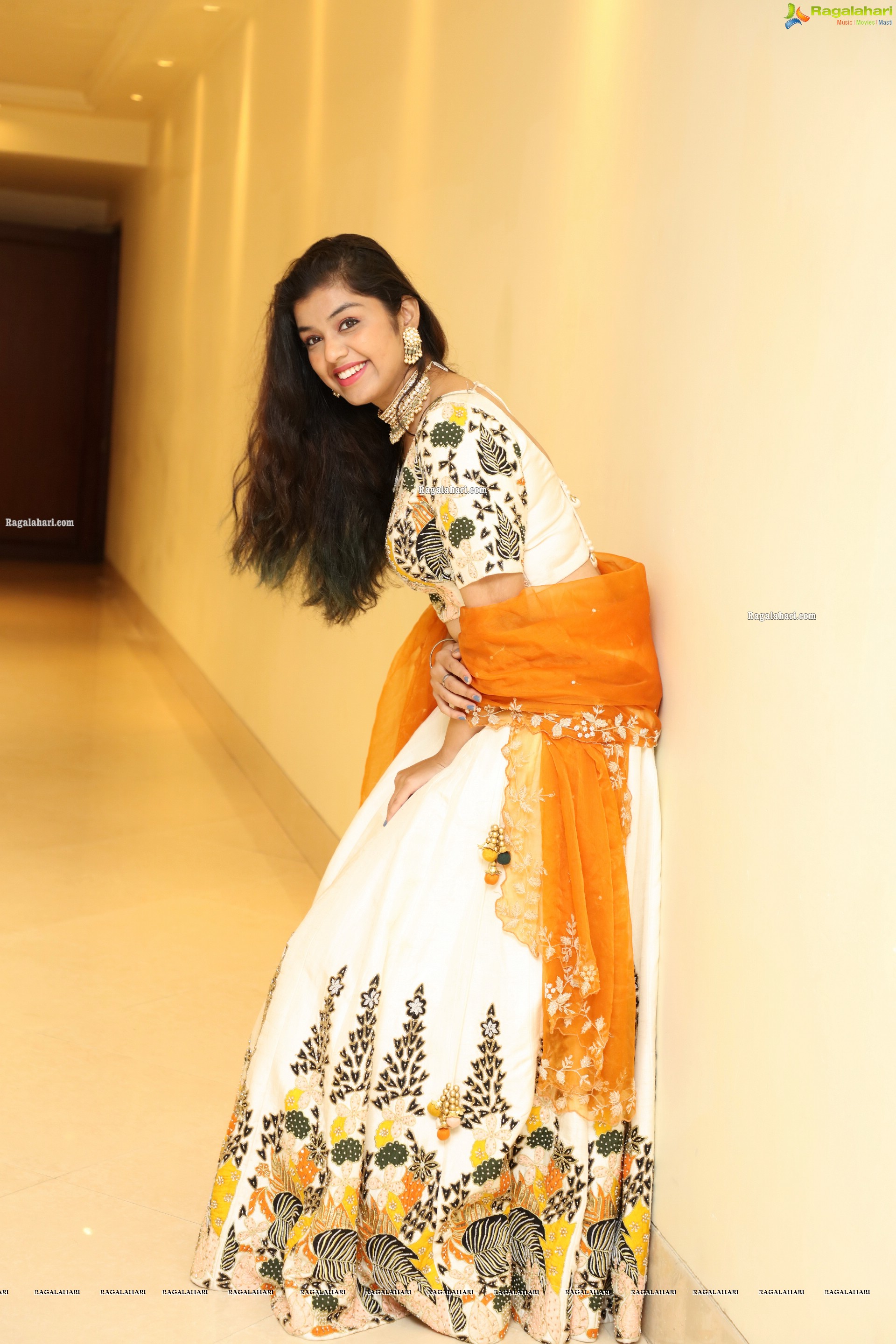 Shruthi Sharma in Off White Designer Lehenga, HD Photo Gallery