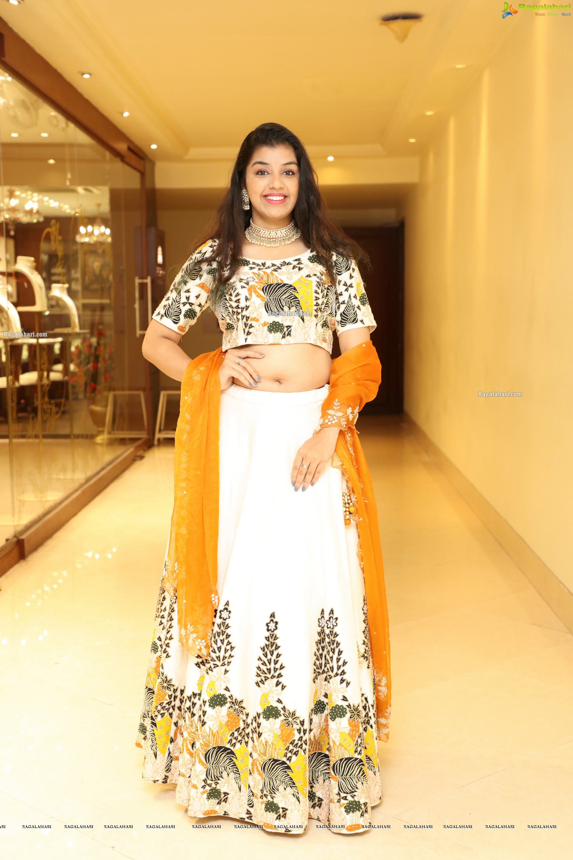 Shruthi Sharma in Off White Designer Lehenga, HD Photo Gallery