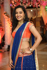 Vennela Amiga Stills in Blue and Orange Designer Lehenga