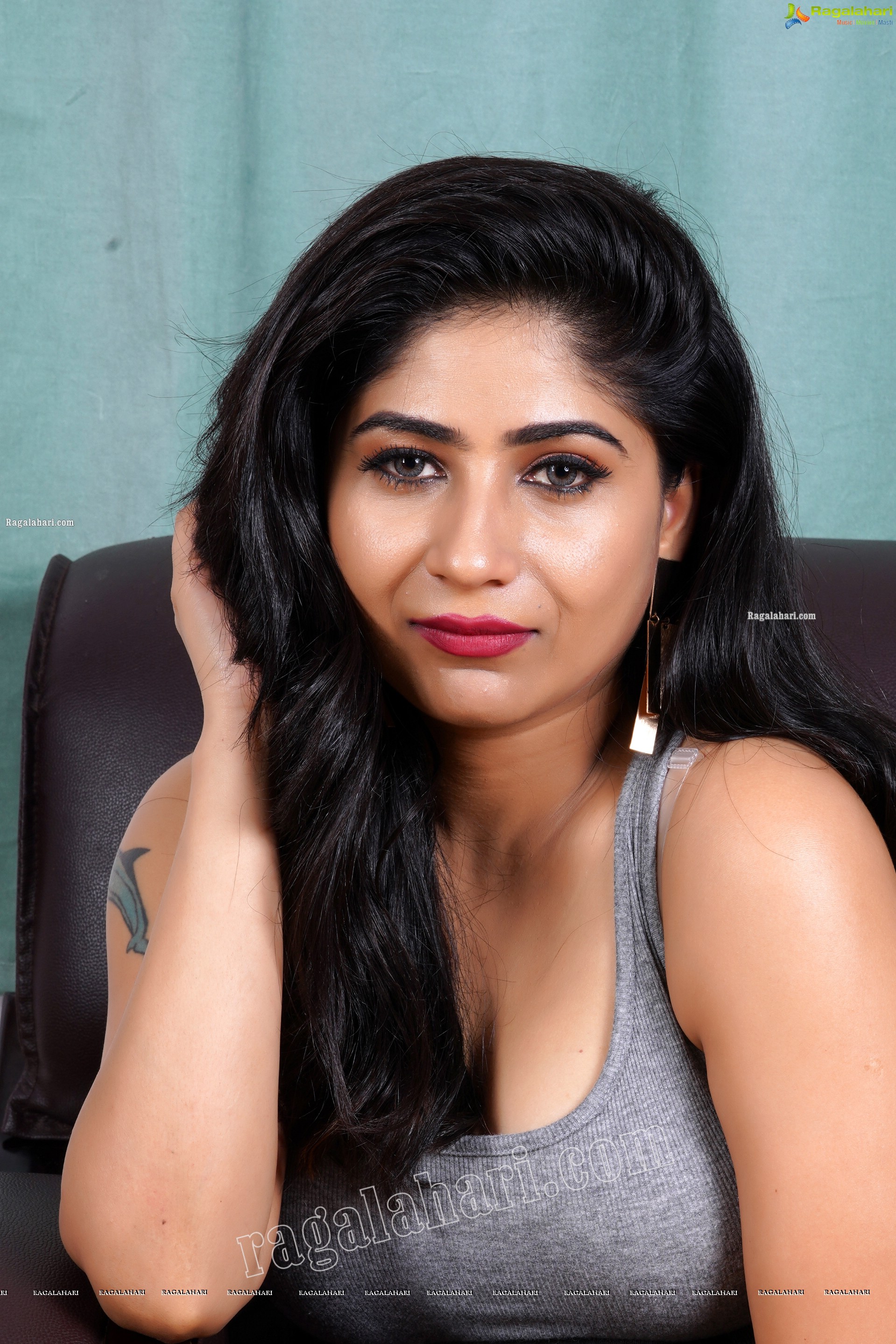 Madhulagna Das in Gray Crop Top and Black Denim Shorts, Exclusive Photoshoot