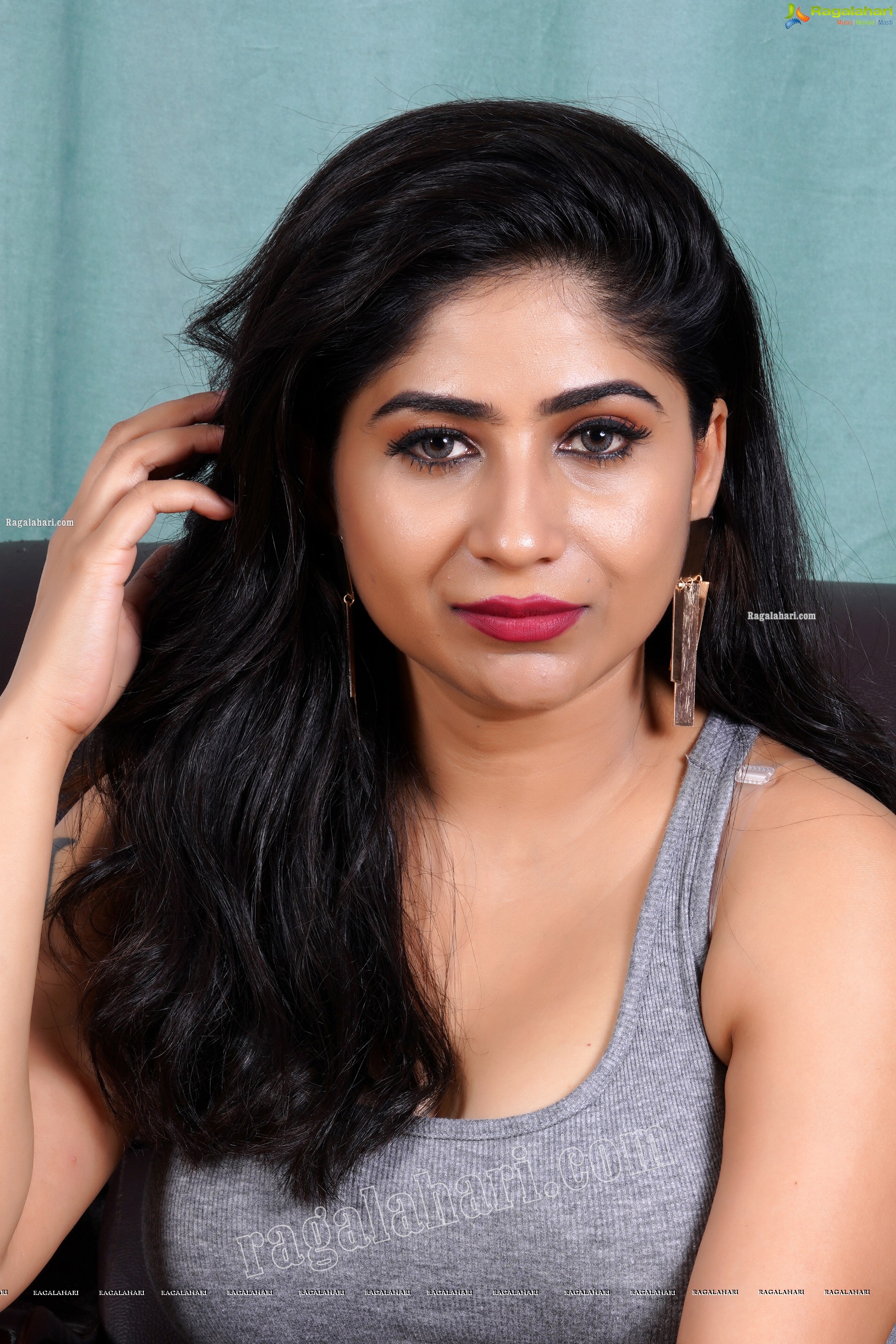 Madhulagna Das in Gray Crop Top and Black Denim Shorts, Exclusive Photoshoot