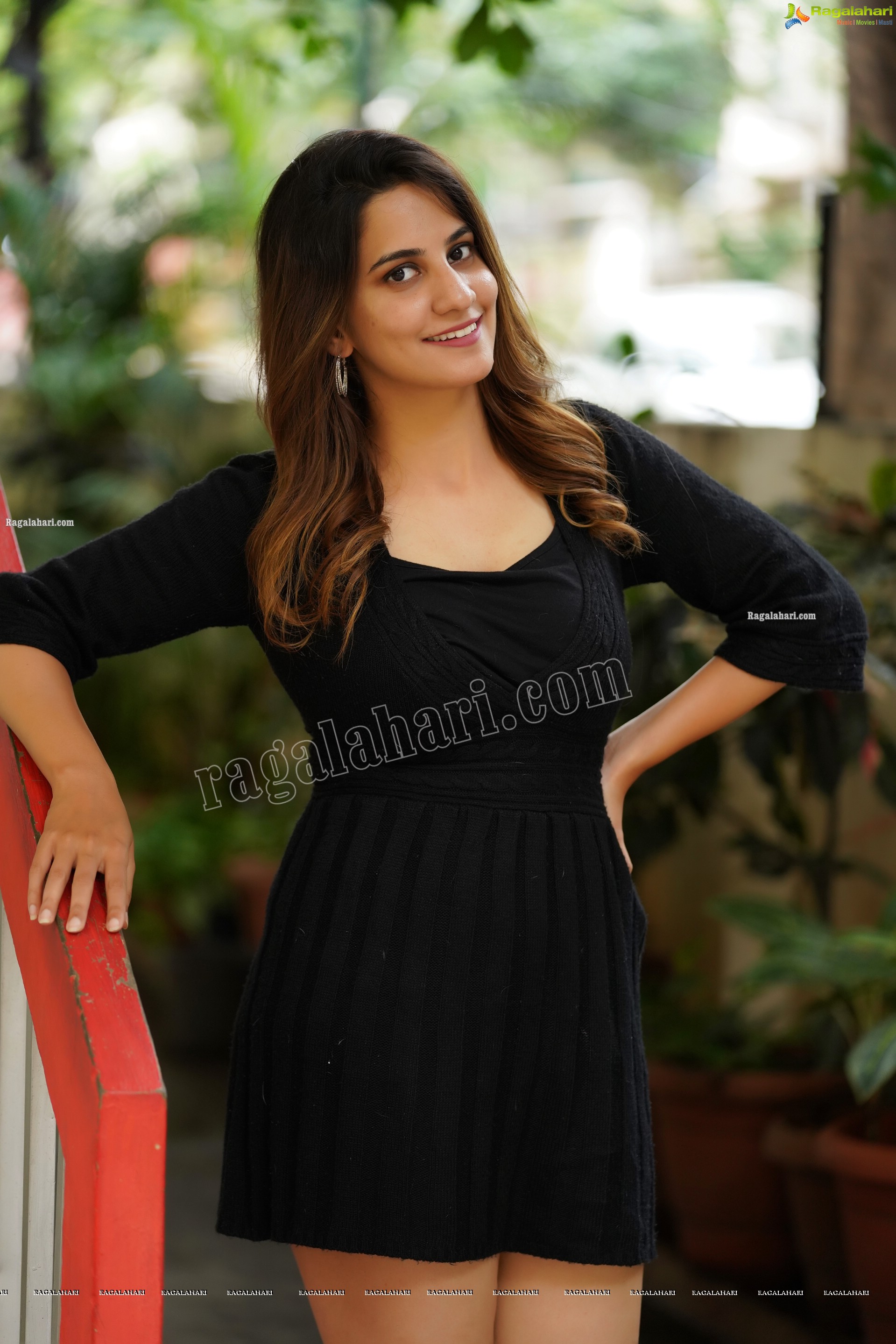 Tejal Tammali in Black Knitted Mini Dress, Exclusive Photoshoot