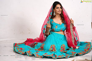 Tejal Tammali in Cyan Blue Embellished Lehenga