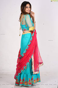 Tejal Tammali in Cyan Blue Embellished Lehenga