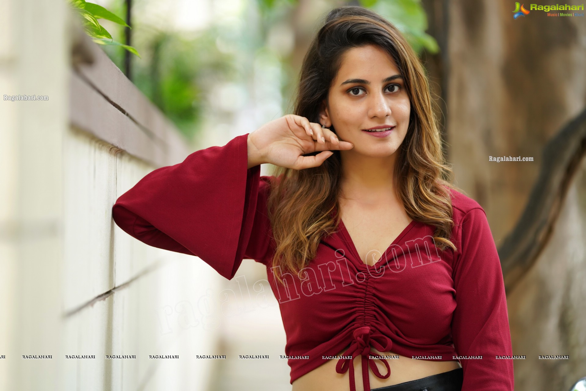 Tejal Tammali in Black Leather Mini Skirt and Red Top, Exclusive Photoshoot