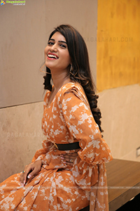 Sravanthi Chokarapu in Orange Floral Saree