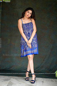 Harshada Patil in Blue Printed Mini Dress