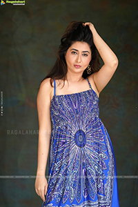 Harshada Patil in Blue Printed Mini Dress