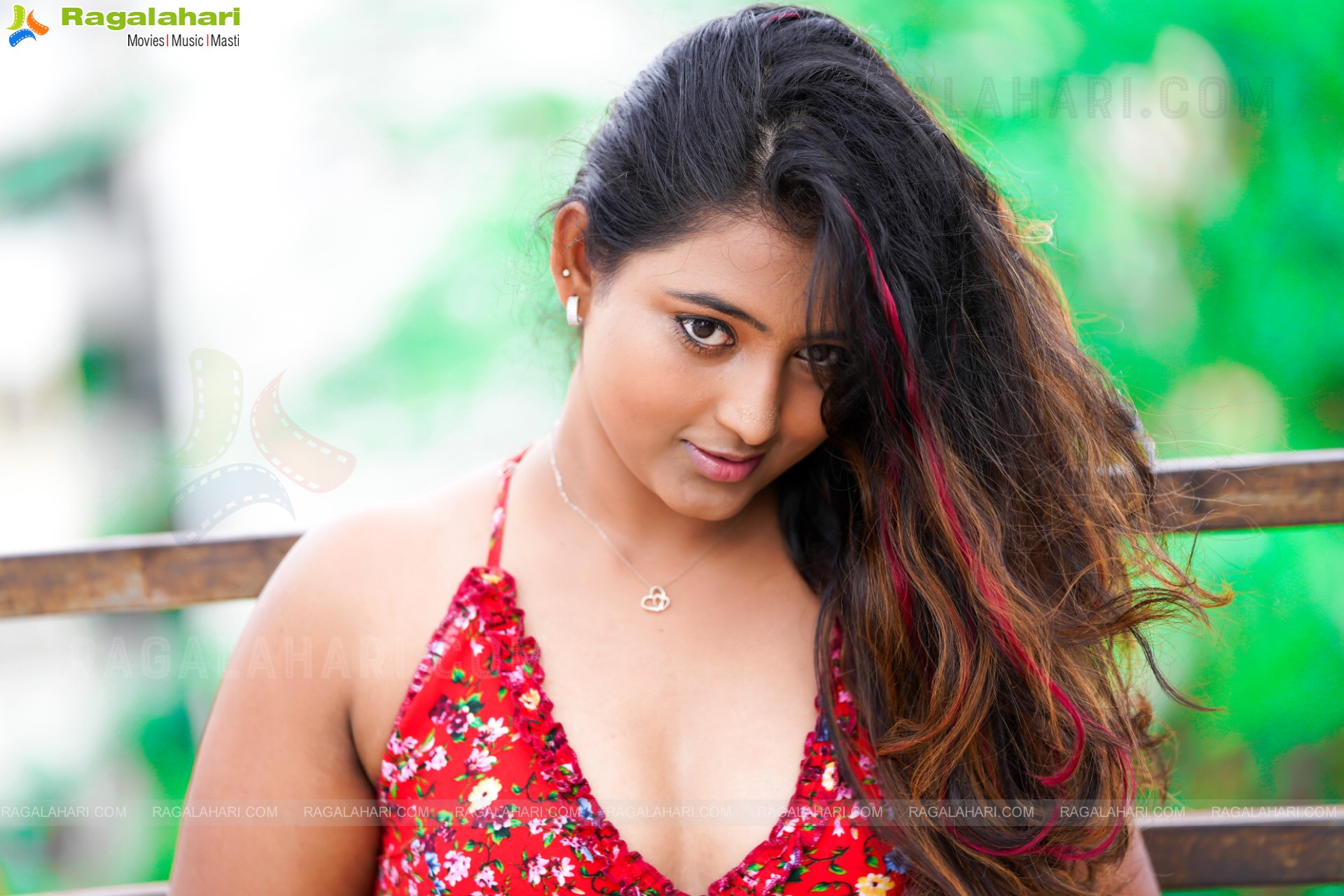 Teja Reddy in Red Floral Mini Dress, Exclusive Photo Shoot