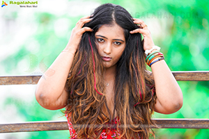 Teja Reddy in Red Floral Mini Dress