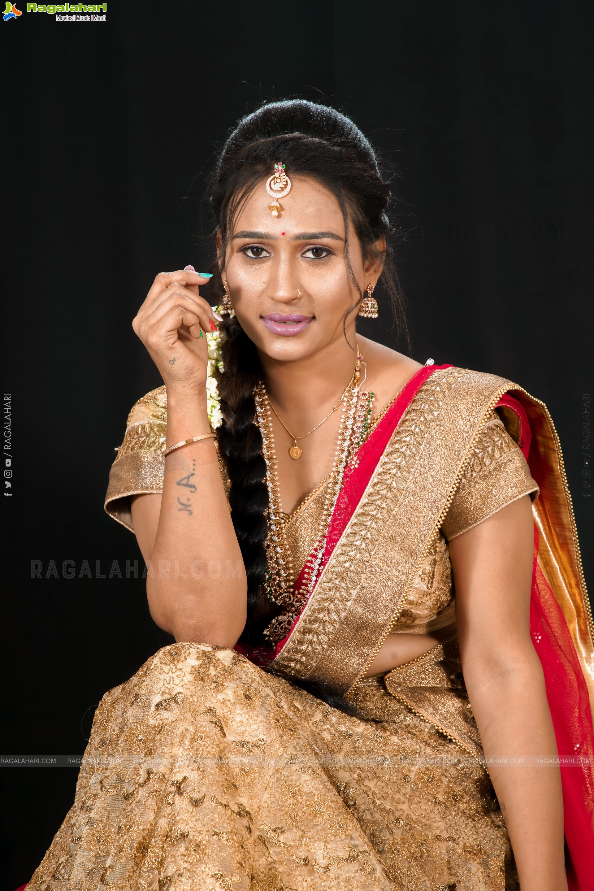 Shaheen Shaik in Traditional Half Saree, Exclusive Photoshoot