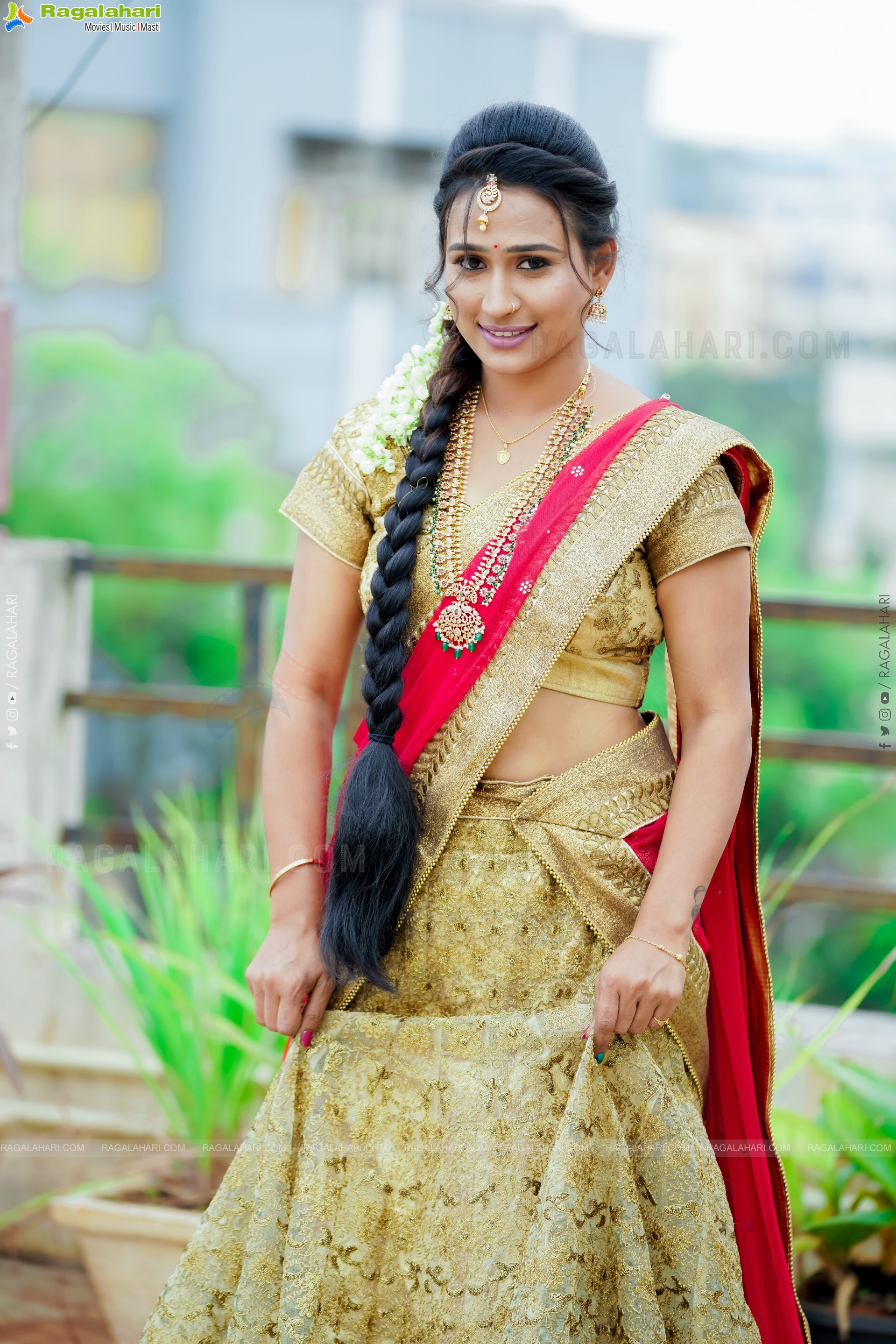 Shaheen Shaik in Traditional Half Saree, Exclusive Photoshoot