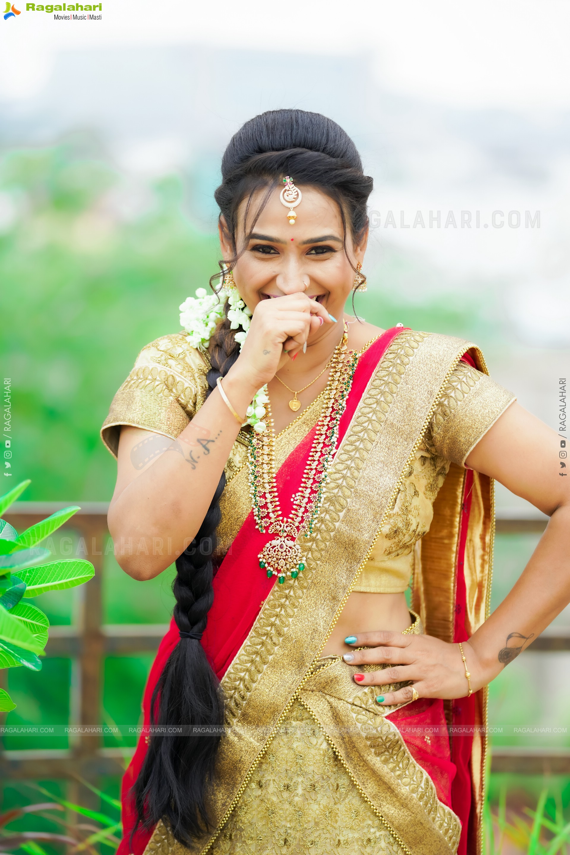 Shaheen Shaik in Traditional Half Saree, Exclusive Photoshoot