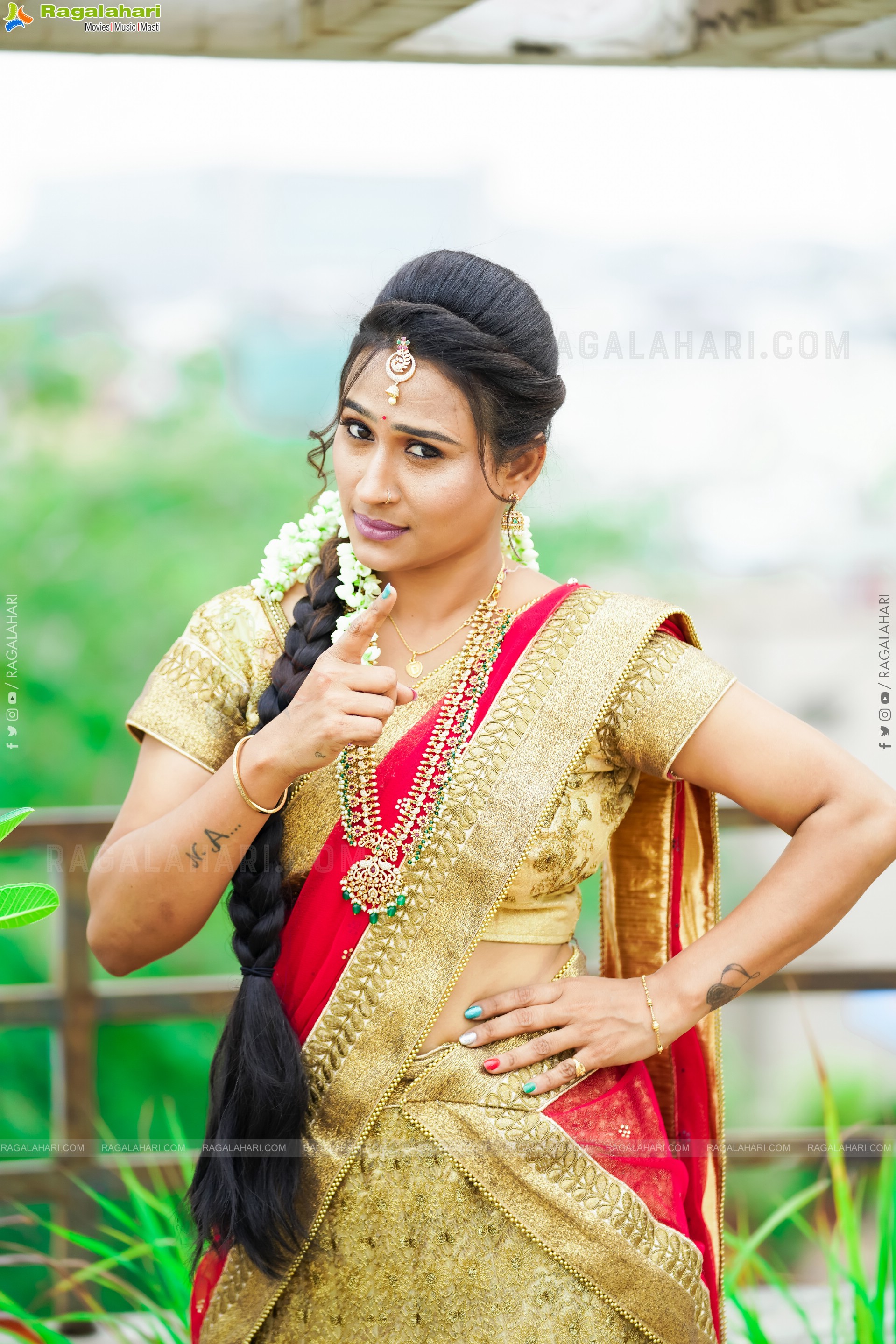 Shaheen Shaik in Traditional Half Saree, Exclusive Photoshoot