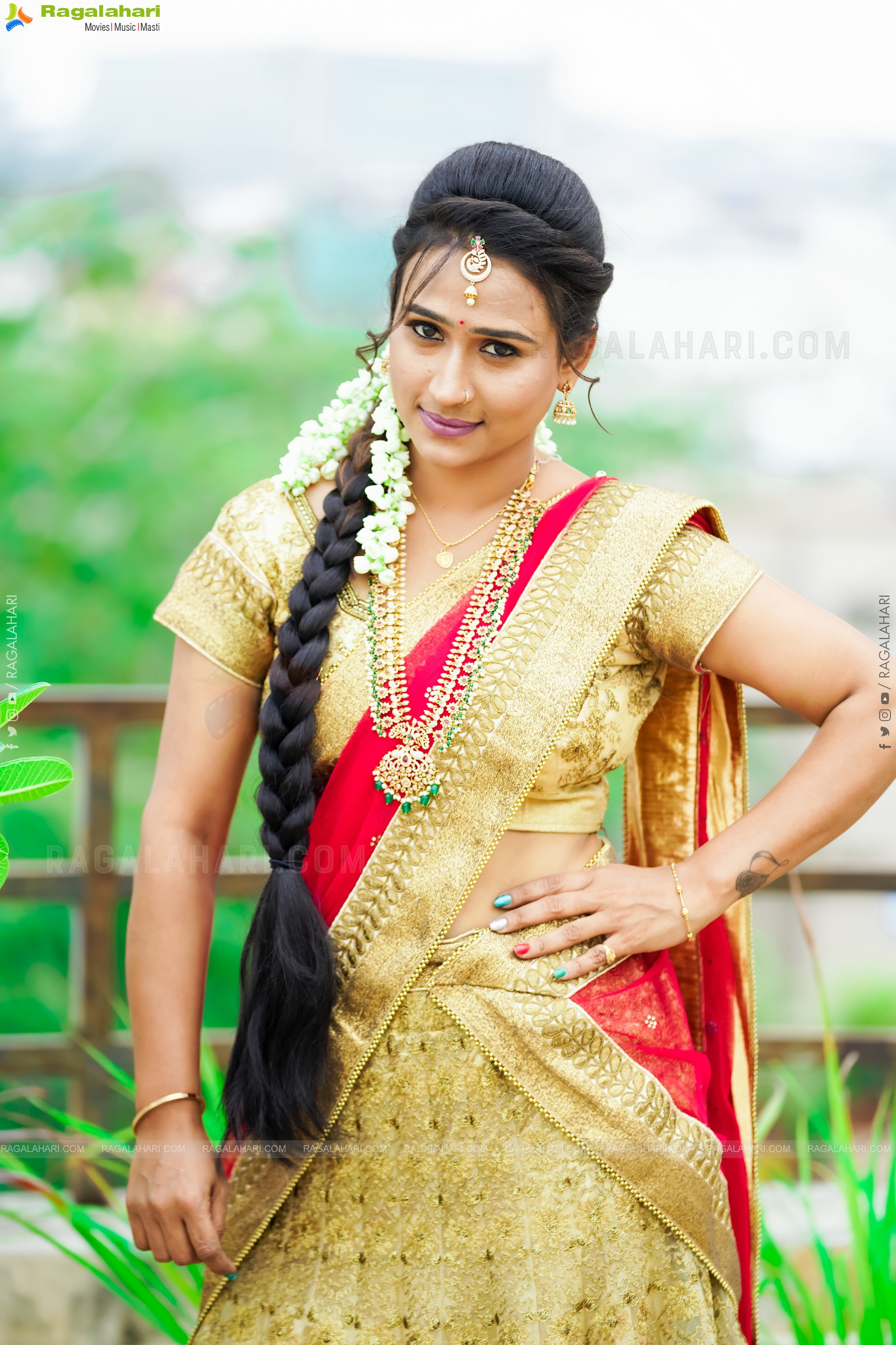 Shaheen Shaik in Traditional Half Saree, Exclusive Photoshoot