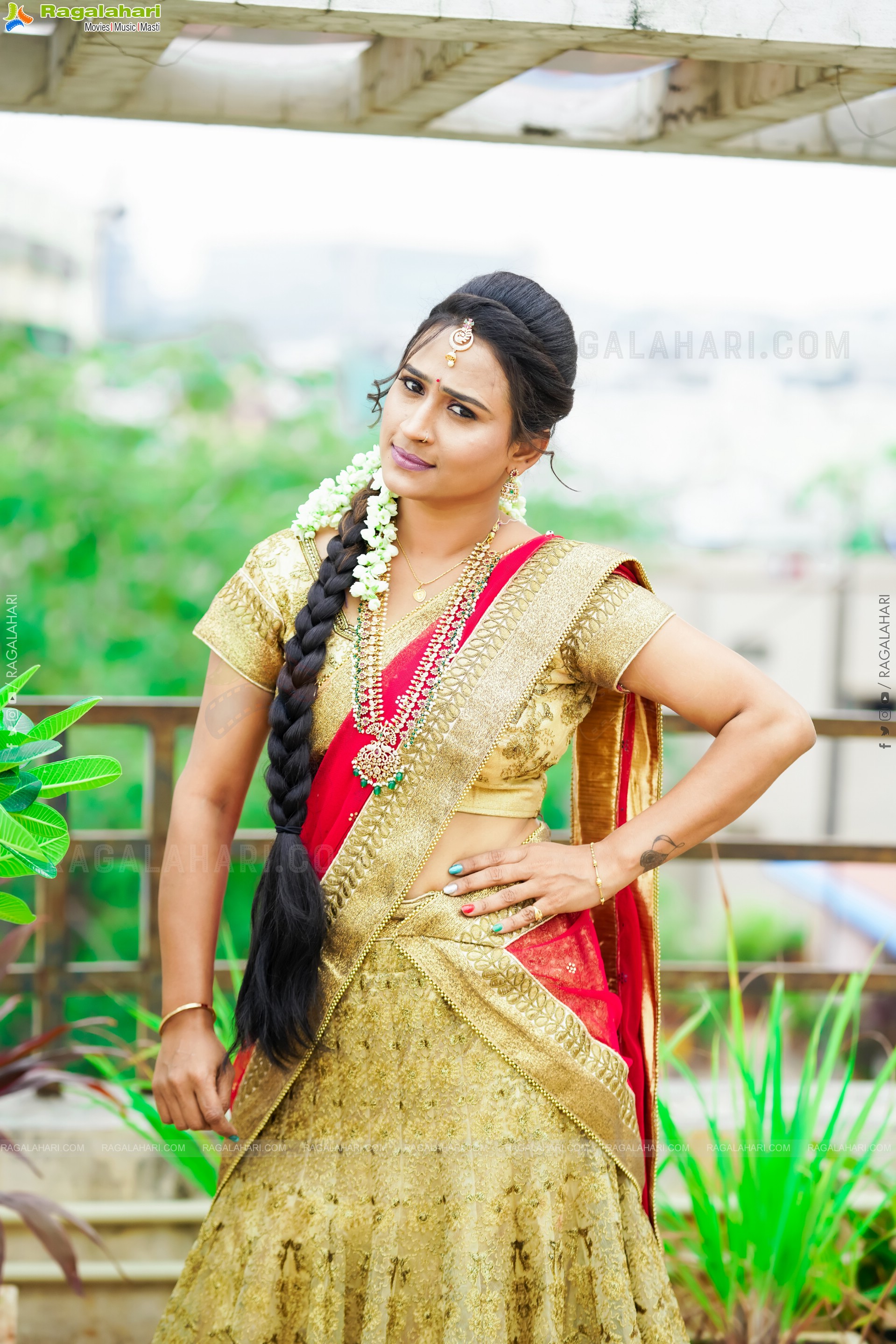 Shaheen Shaik in Traditional Half Saree, Exclusive Photoshoot