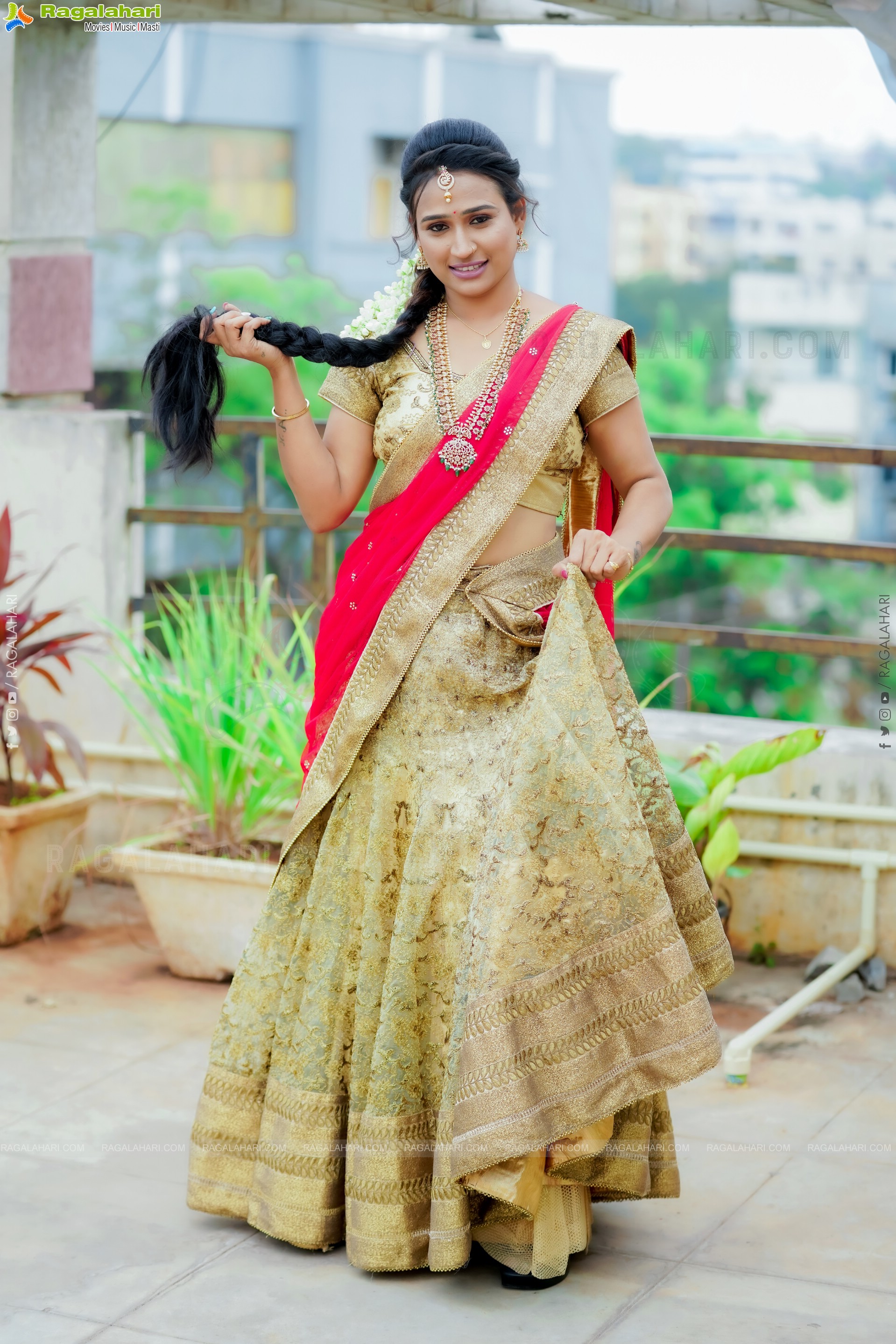 Shaheen Shaik in Traditional Half Saree, Exclusive Photoshoot