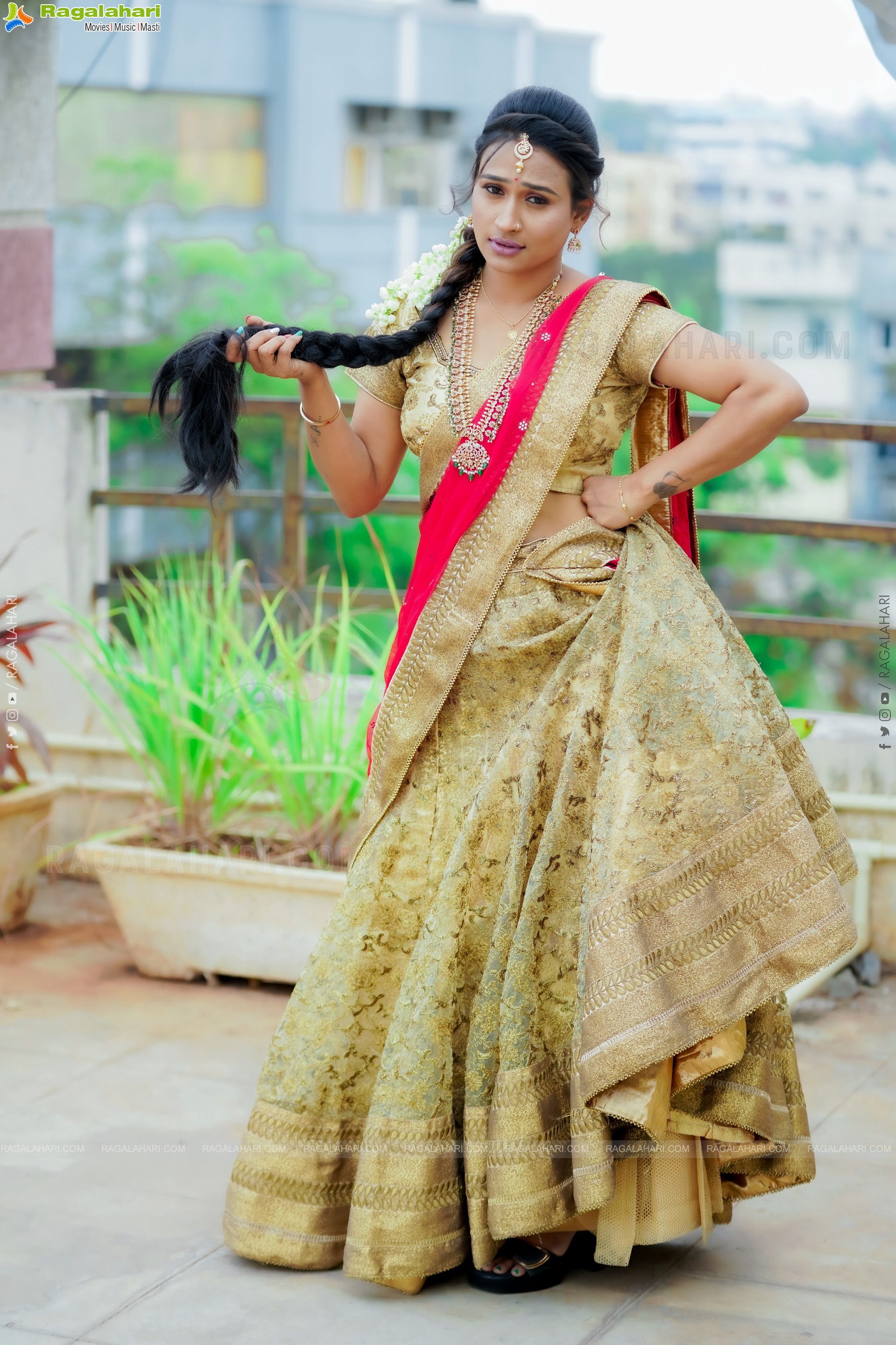 Shaheen Shaik in Traditional Half Saree, Exclusive Photoshoot