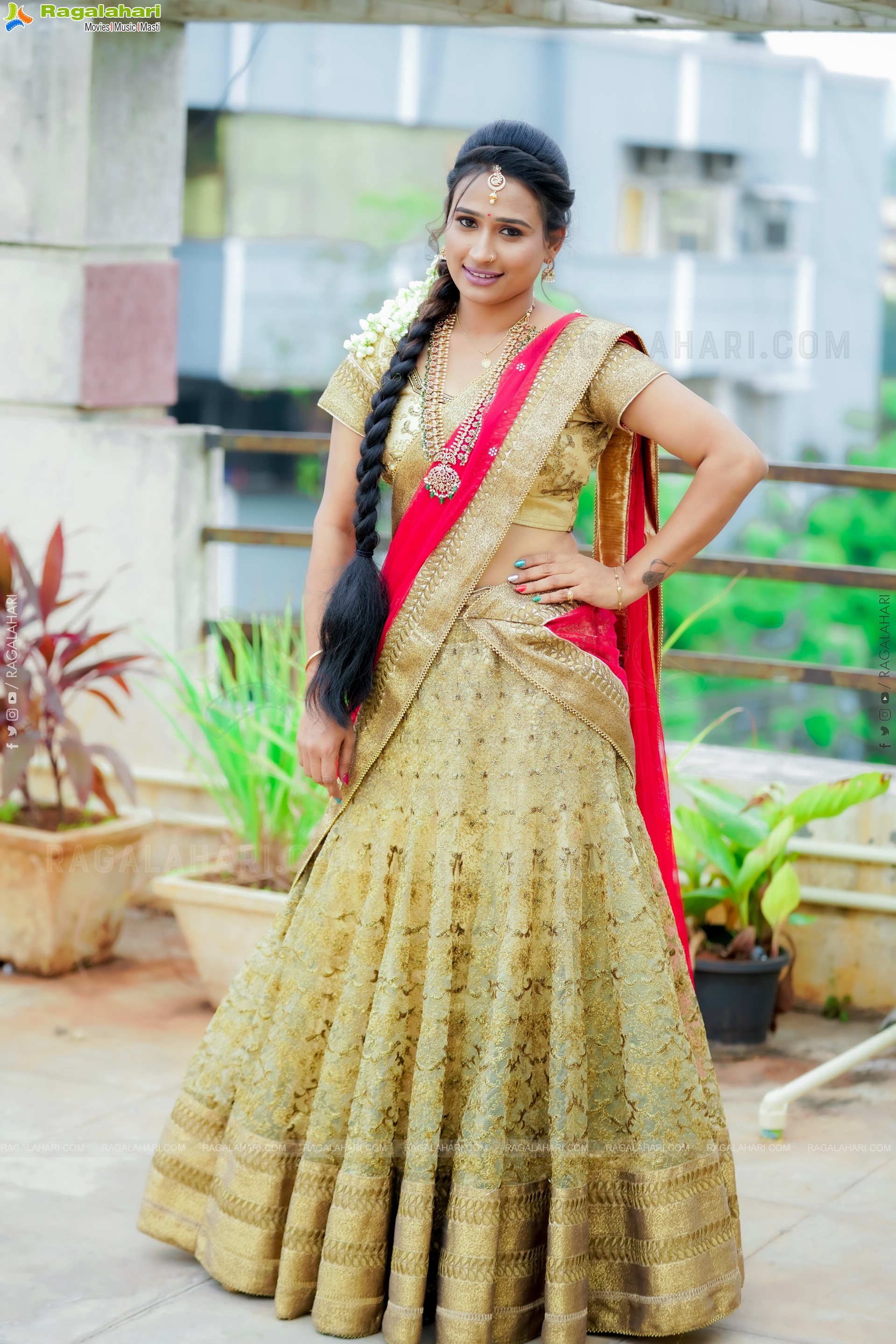 Shaheen Shaik in Traditional Half Saree, Exclusive Photoshoot