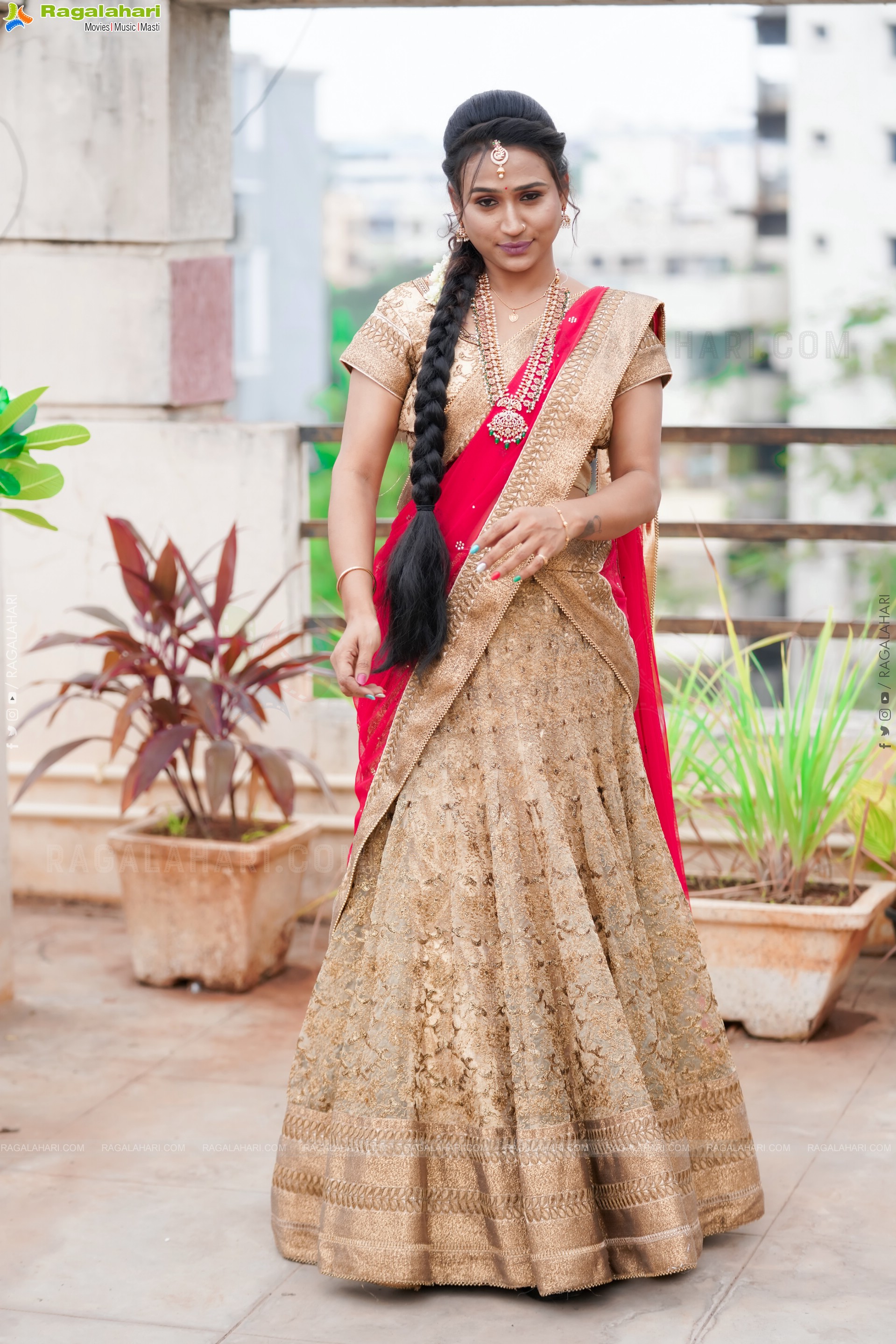 Shaheen Shaik in Traditional Half Saree, Exclusive Photoshoot