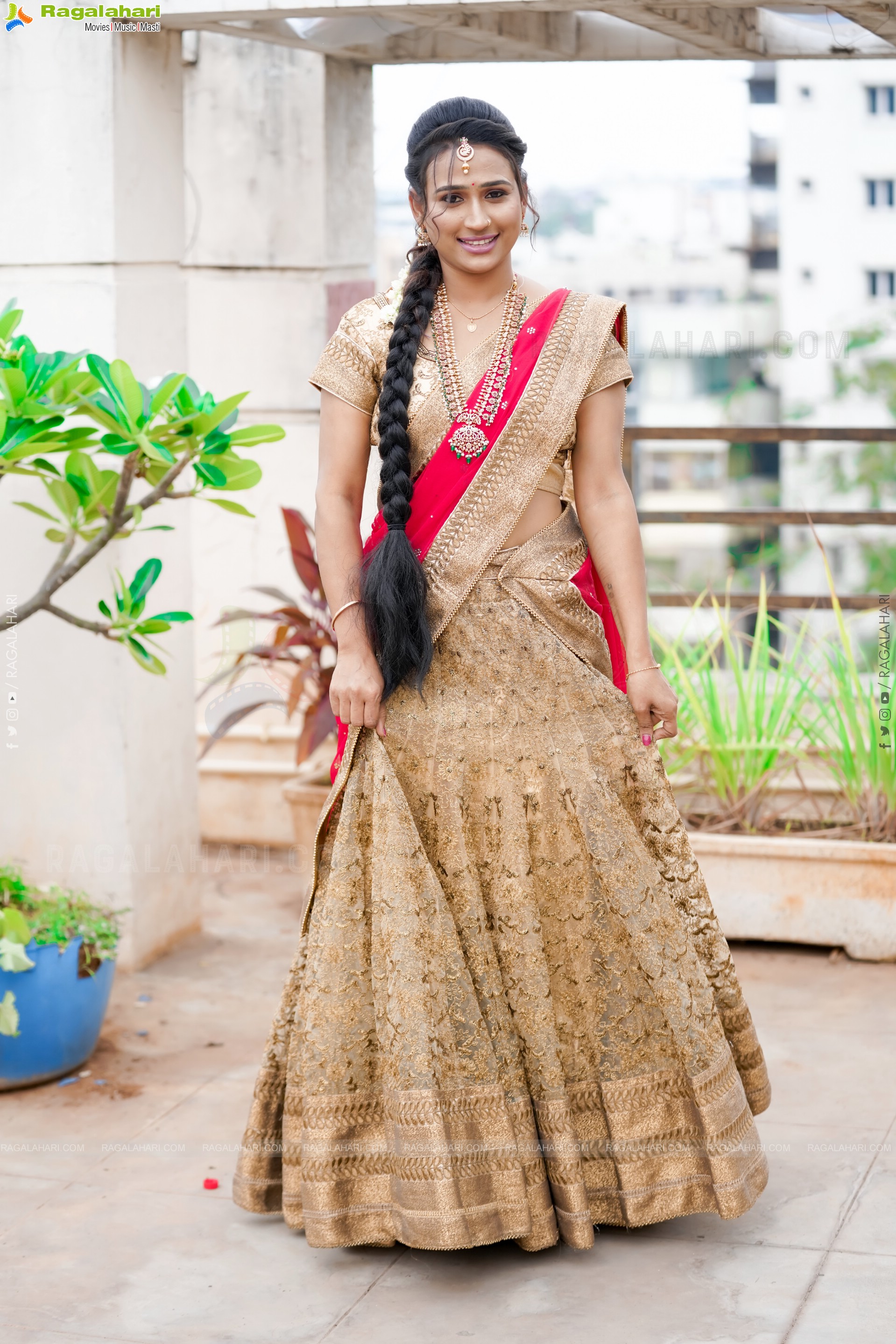 Shaheen Shaik in Traditional Half Saree, Exclusive Photoshoot