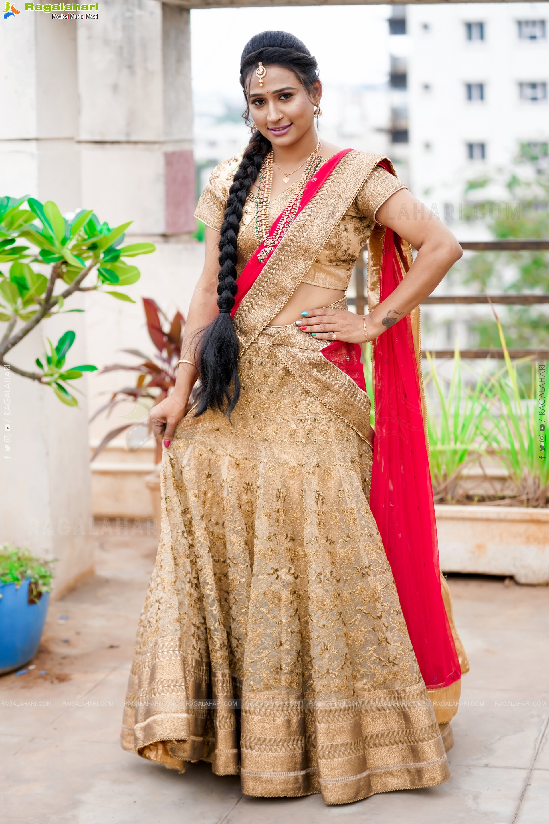 Shaheen Shaik in Traditional Half Saree, Exclusive Photoshoot