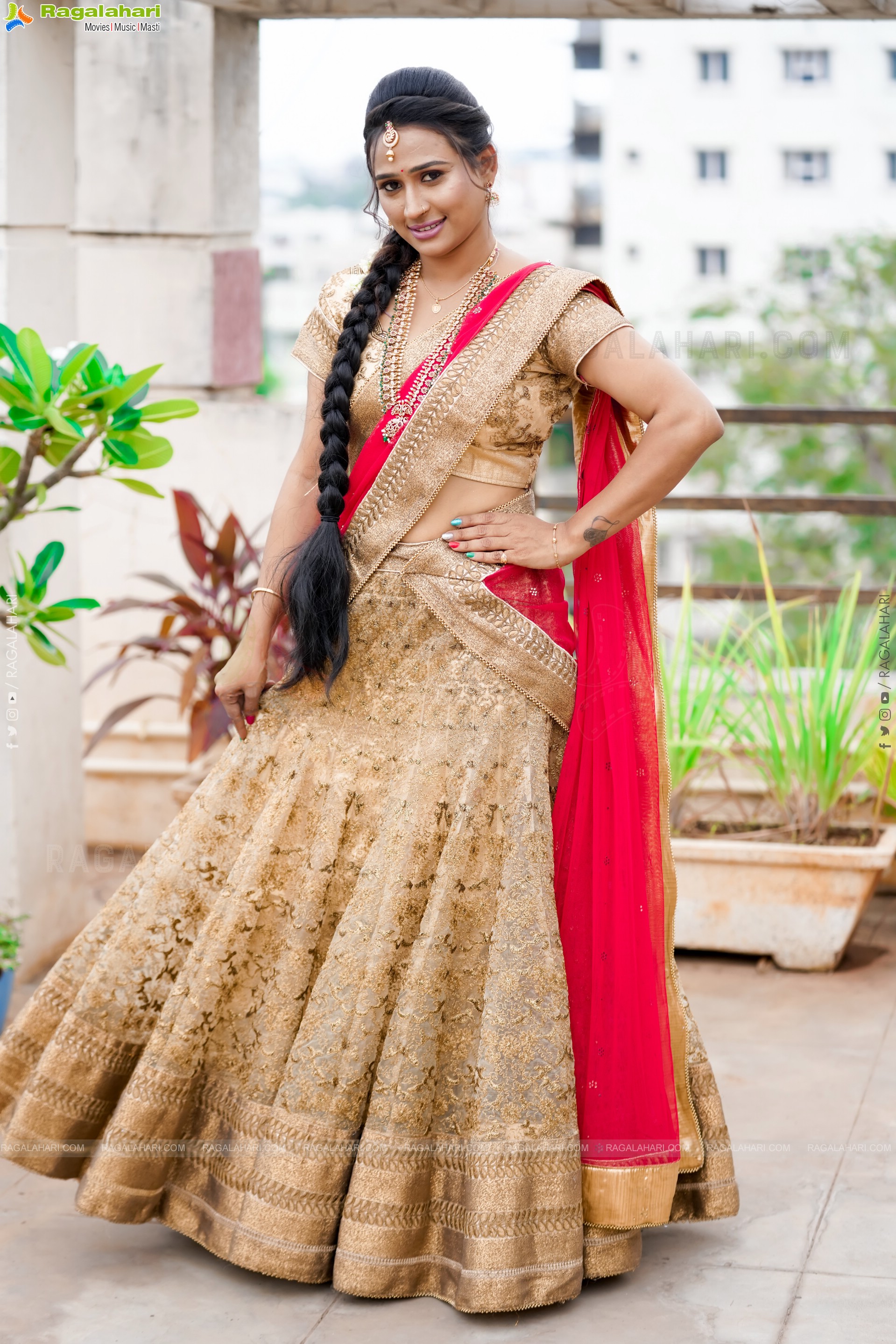 Shaheen Shaik in Traditional Half Saree, Exclusive Photoshoot