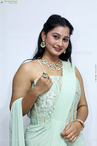Bhavishya Yalavarthi in Dazzling Green Designer Dress