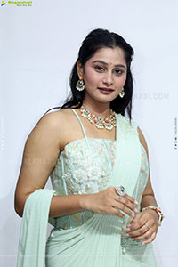 Bhavishya Yalavarthi in Dazzling Green Designer Dress