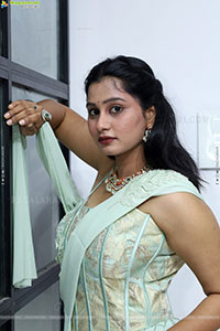 Bhavishya Yalavarthi in Dazzling Green Designer Dress