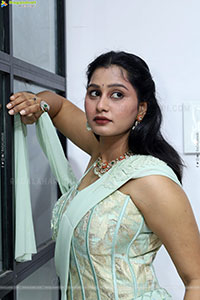 Bhavishya Yalavarthi in Dazzling Green Designer Dress