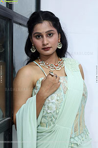 Bhavishya Yalavarthi in Dazzling Green Designer Dress