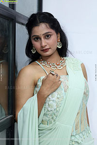 Bhavishya Yalavarthi in Dazzling Green Designer Dress