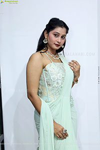 Bhavishya Yalavarthi in Dazzling Green Designer Dress