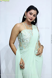 Bhavishya Yalavarthi in Dazzling Green Designer Dress