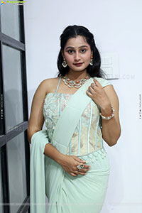 Bhavishya Yalavarthi in Dazzling Green Designer Dress