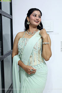 Bhavishya Yalavarthi in Dazzling Green Designer Dress