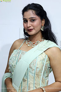 Bhavishya Yalavarthi in Dazzling Green Designer Dress