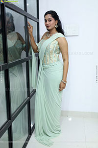 Bhavishya Yalavarthi in Dazzling Green Designer Dress