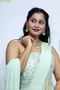 Bhavishya Yalavarthi in Dazzling Green Designer Dress
