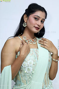 Bhavishya Yalavarthi in Dazzling Green Designer Dress