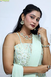 Bhavishya Yalavarthi in Dazzling Green Designer Dress