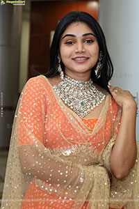Bramarambika stills in Orange Lehenga Choli, HD Gallery