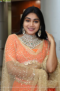 Bramarambika stills in Orange Lehenga Choli, HD Gallery