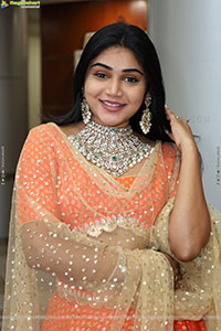 Bramarambika stills in Orange Lehenga Choli, HD Gallery
