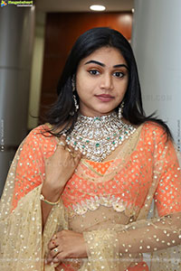 Bramarambika stills in Orange Lehenga Choli, HD Gallery